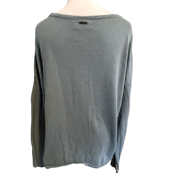 Prana Organic Cotton Madeline Sweater Top Womens Large Teal Athleisure Shirt - Picture 4 of 9